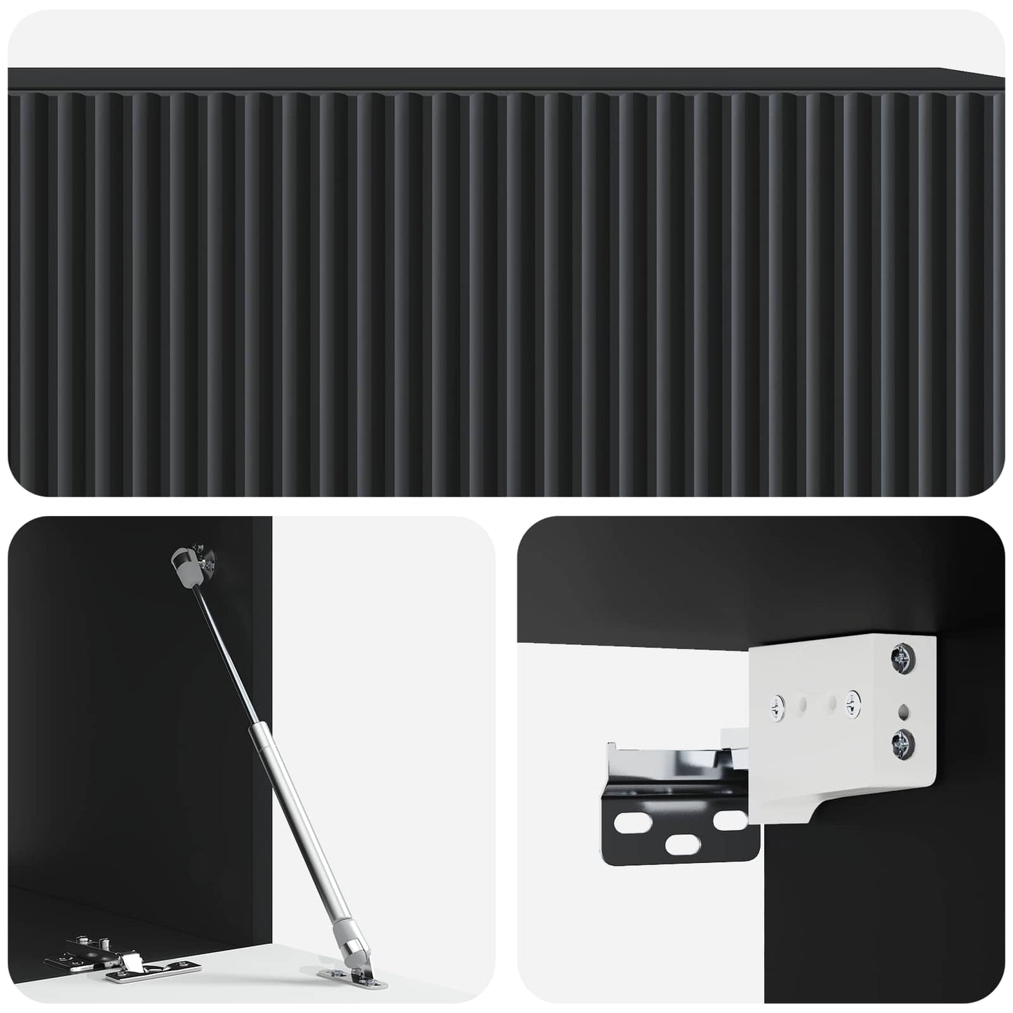 Vegghengt TV skap Svart 98 x 41 x 30 cm Konstruert tre