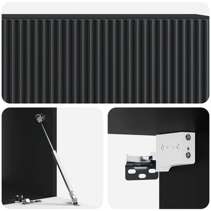 Vegghengt TV skap Svart 98 x 41 x 30 cm Konstruert tre