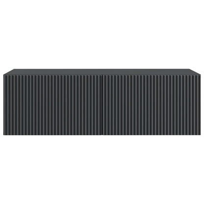 Vegghengt TV skap Svart 98 x 41 x 30 cm Konstruert tre