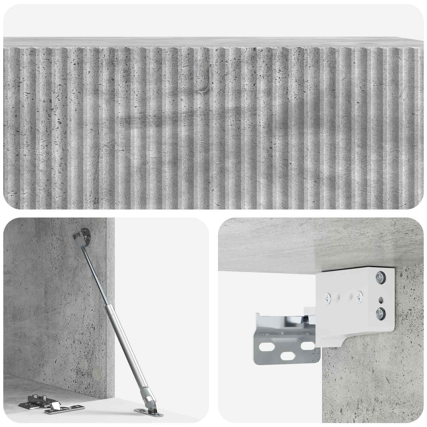 Vegghengt TV skap Betonggrå 98 x 41 x 30 cm Konstruert tre