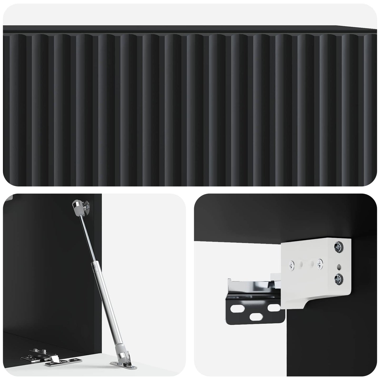 Vegghengt TV skap Svart 59,5 x 31 x 30 cm Konstruert tre