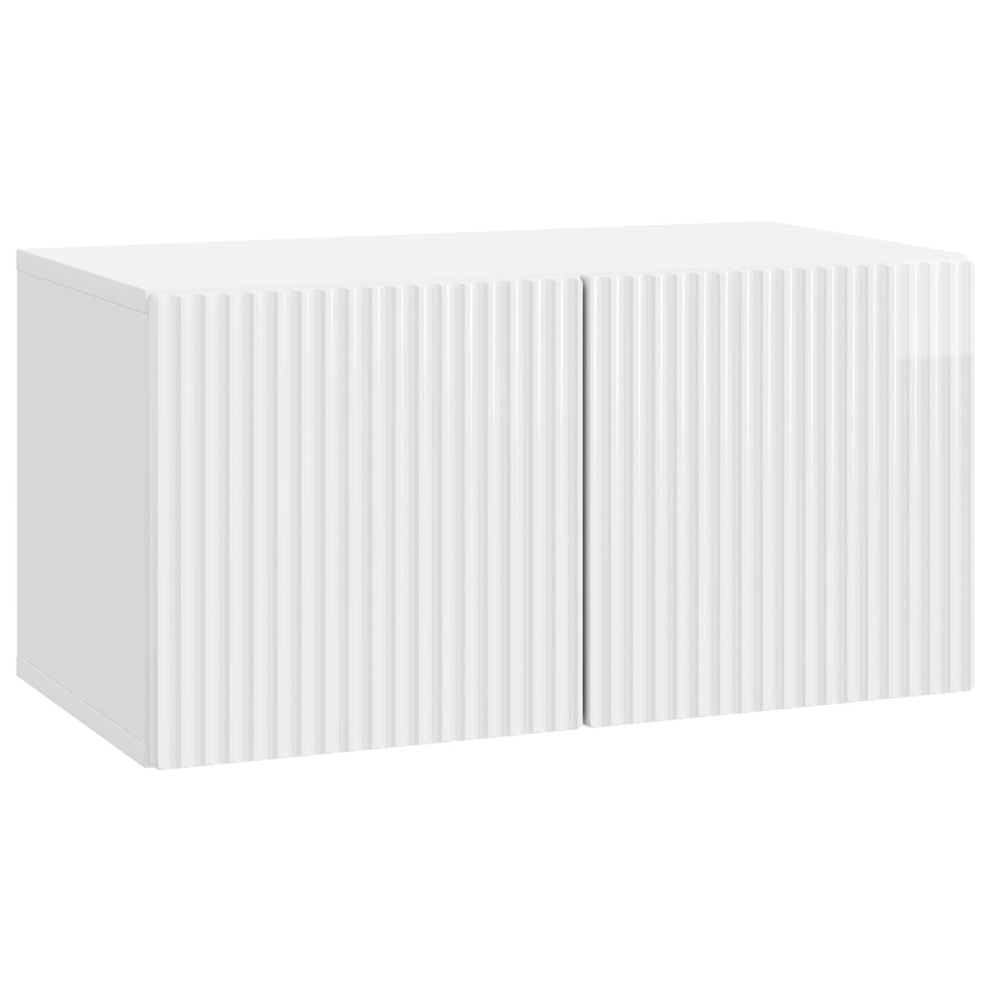 Vegghengt TV skap Veggmontert Høgglans hvit 59,5 x 31 x 30 cm