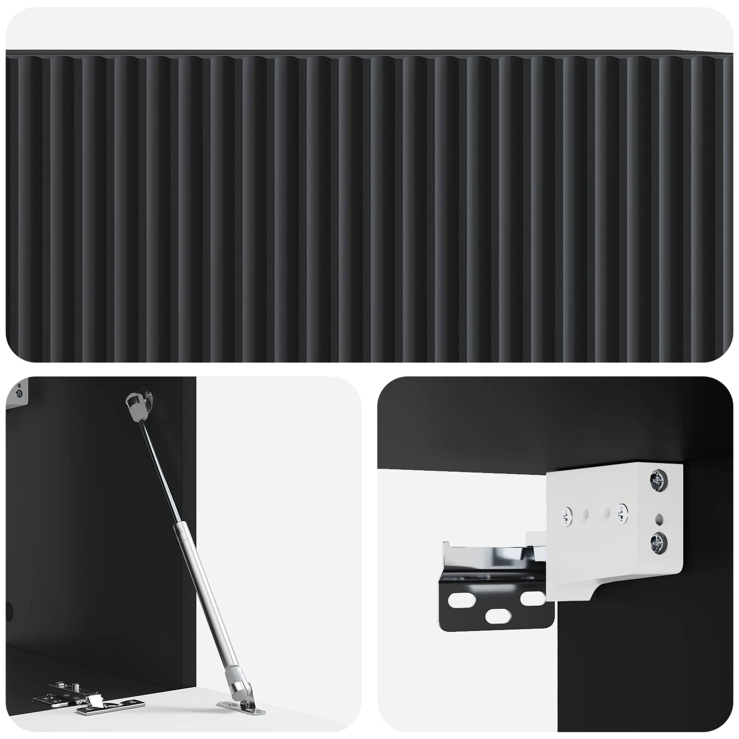Vegghengt TV skap Svart 78,5 x 31 x 30 cm Konstruert tre