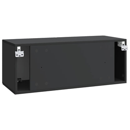 Vegghengt TV skap Svart 78,5 x 31 x 30 cm Konstruert tre