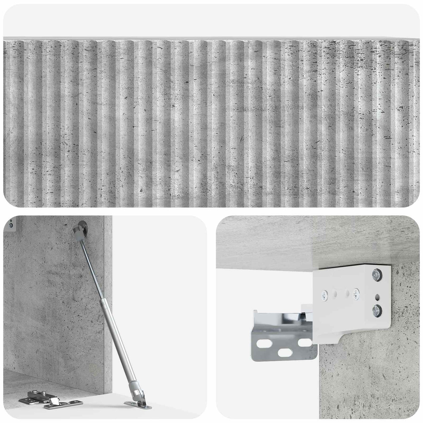 Vegghengt TV skap Betonggrå 78,5 x 31 x 30 cm Konstruert tre