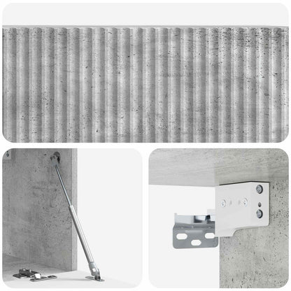 Vegghengt TV skap Betonggrå 78,5 x 31 x 30 cm Konstruert tre