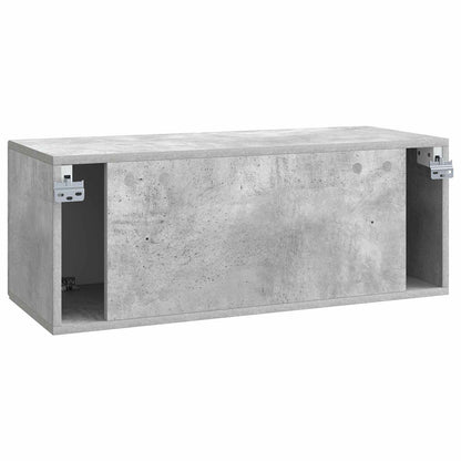 Vegghengt TV skap Betonggrå 78,5 x 31 x 30 cm Konstruert tre