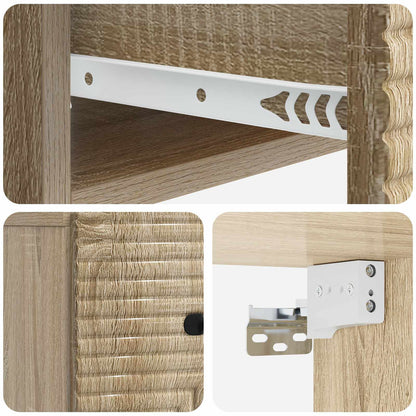 Vegghengt Nattbord med skuff 2 pcs Sonoma eik 34,5 x 33 x 20 cm