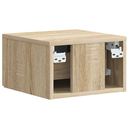 Vegghengt Nattbord med skuff 2 pcs Sonoma eik 34,5 x 33 x 20 cm