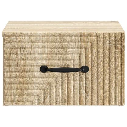 Vegghengt Nattbord med skuff 2 pcs Sonoma eik 34,5 x 33 x 20 cm