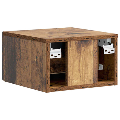 Vegghengt Nattbord 2 pcs Gammelt tre 34,5 x 33 x 20 cm