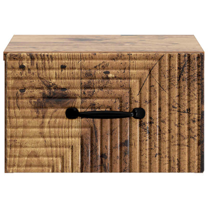 Vegghengt Nattbord 2 pcs Gammelt tre 34,5 x 33 x 20 cm