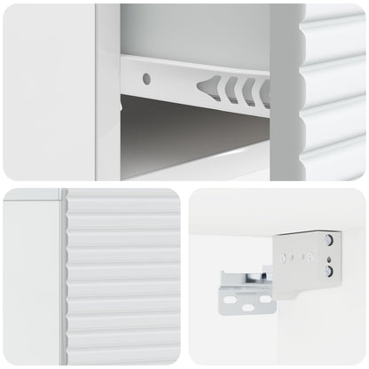 Vegghengt Nattbord 2 pcs Høgglans hvit 49 x 34,5 x 20 cm