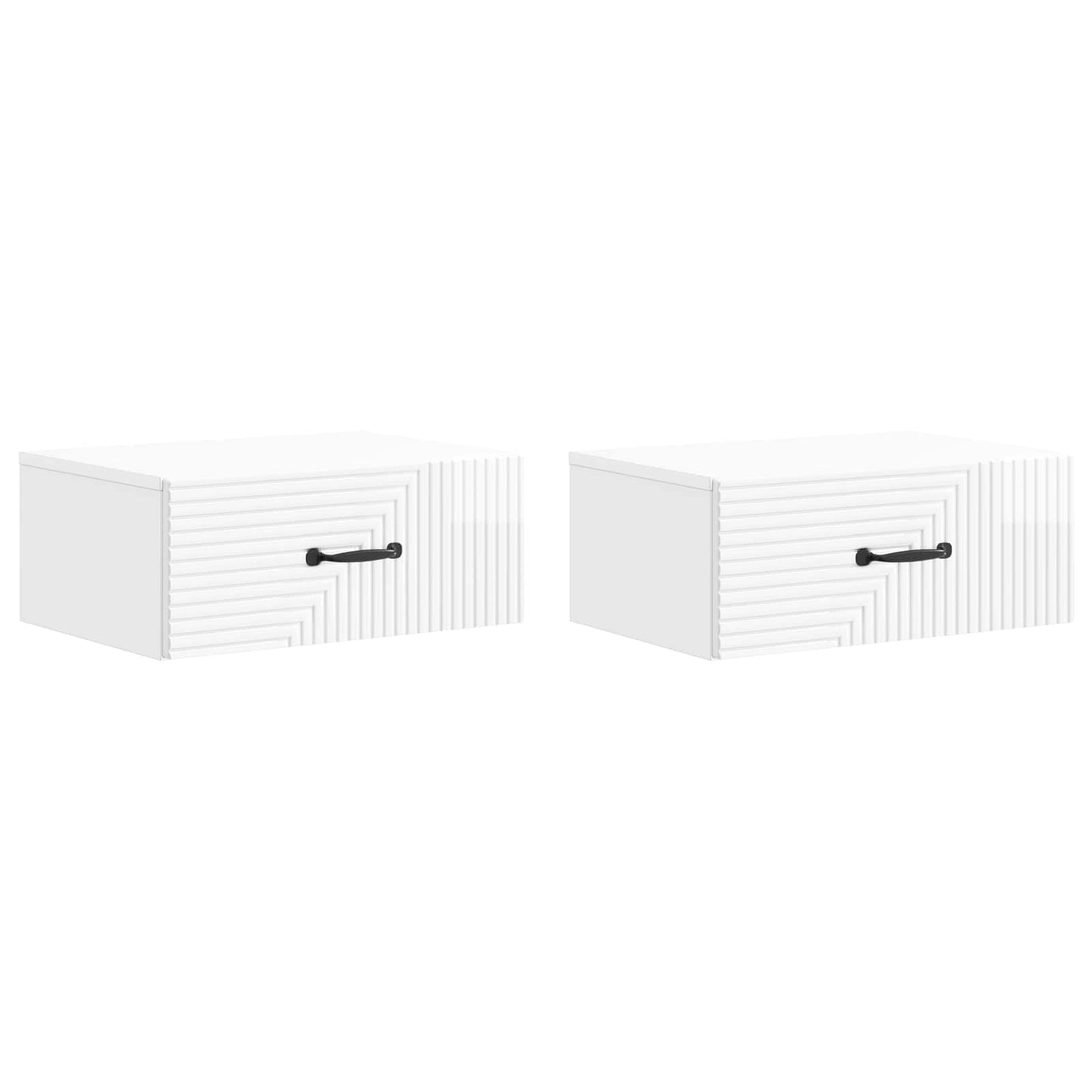 Vegghengt Nattbord 2 pcs Høgglans hvit 49 x 34,5 x 20 cm