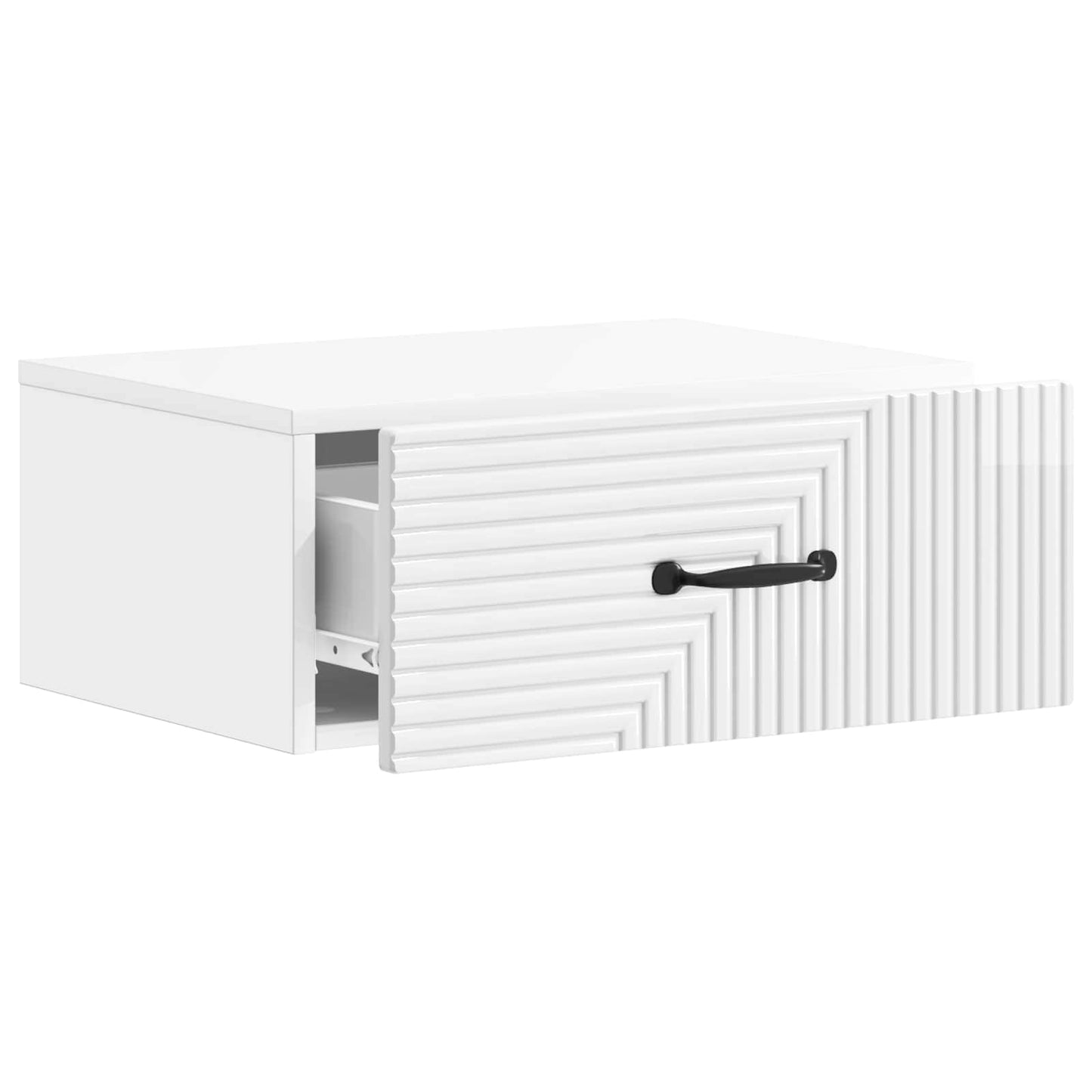 Vegghengt Nattbord 2 pcs Høgglans hvit 49 x 34,5 x 20 cm