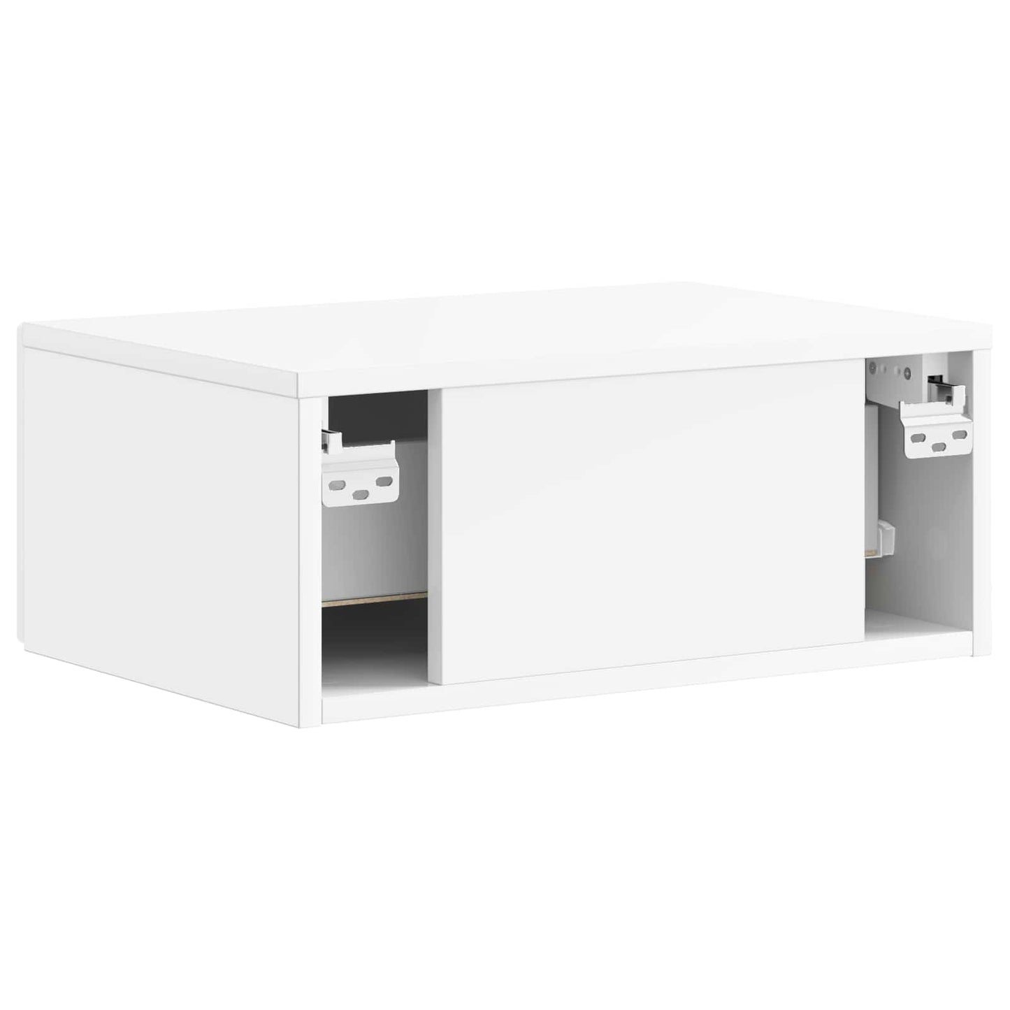 Vegghengt Nattbord 2 pcs Høgglans hvit 49 x 34,5 x 20 cm