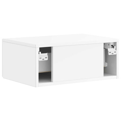 Vegghengt Nattbord 2 pcs Høgglans hvit 49 x 34,5 x 20 cm