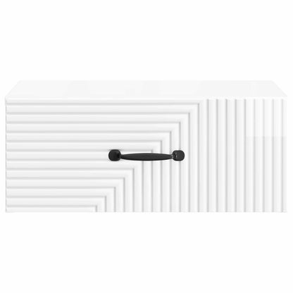 Vegghengt Nattbord 2 pcs Høgglans hvit 49 x 34,5 x 20 cm