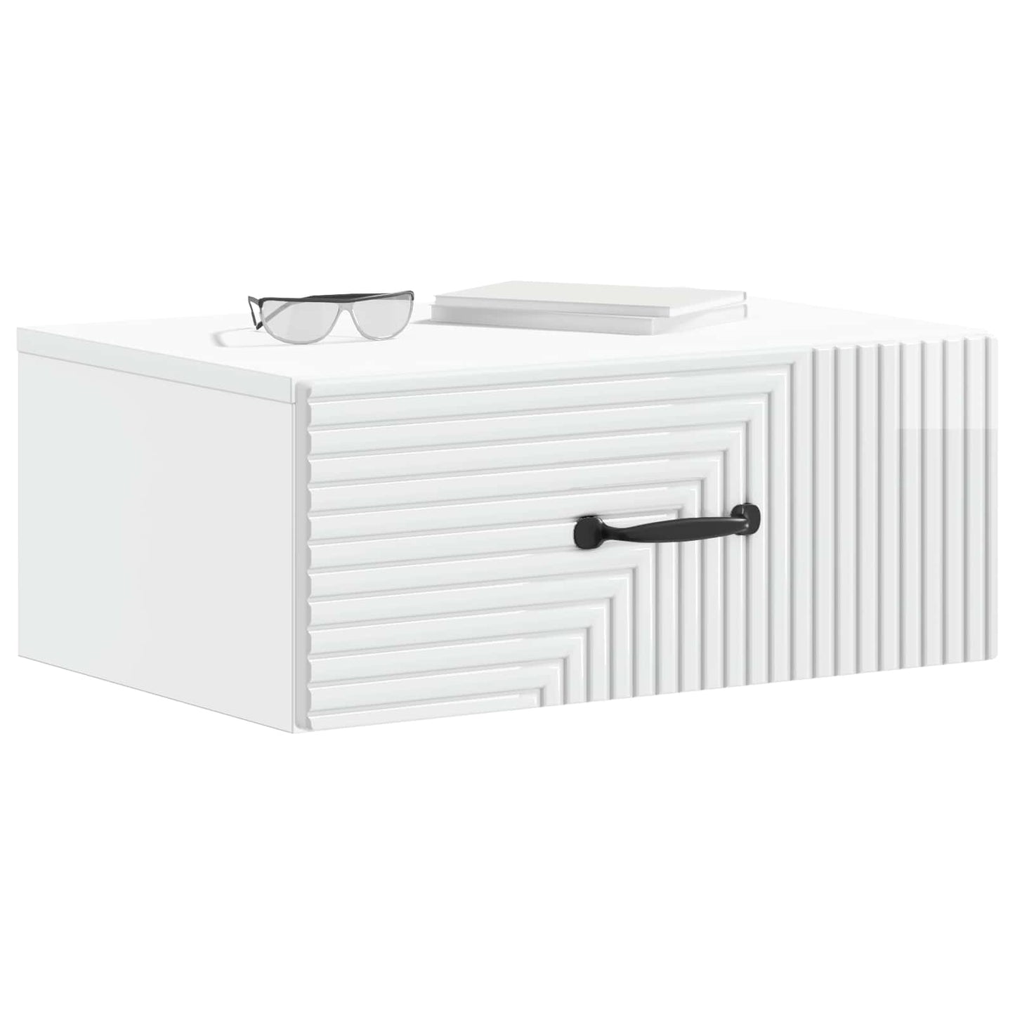 Vegghengt Nattbord 2 pcs Høgglans hvit 49 x 34,5 x 20 cm