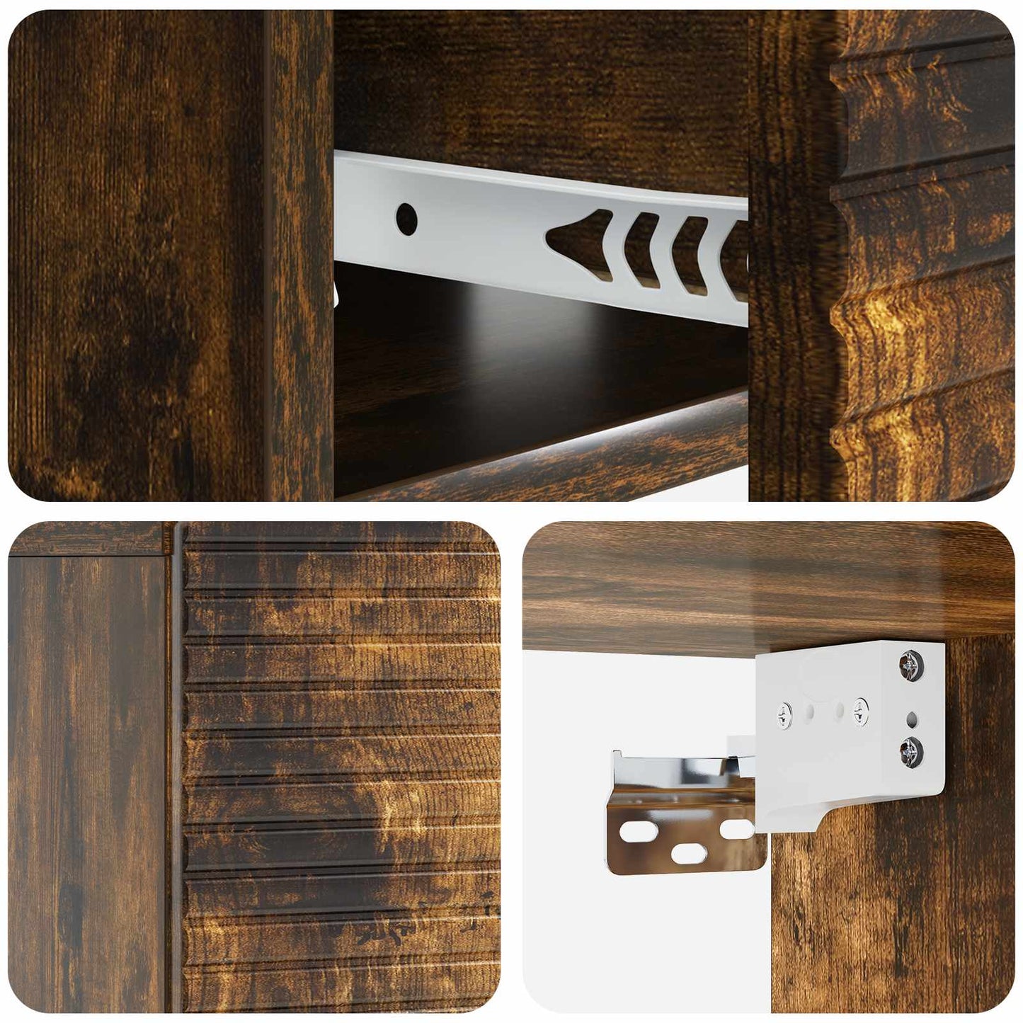 Vegghengt Nattbord med skuff 2 pcs Røkt Eik 49 x 34,5 x 20 cm