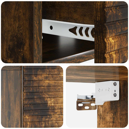 Vegghengt Nattbord med skuff 2 pcs Røkt Eik 49 x 34,5 x 20 cm