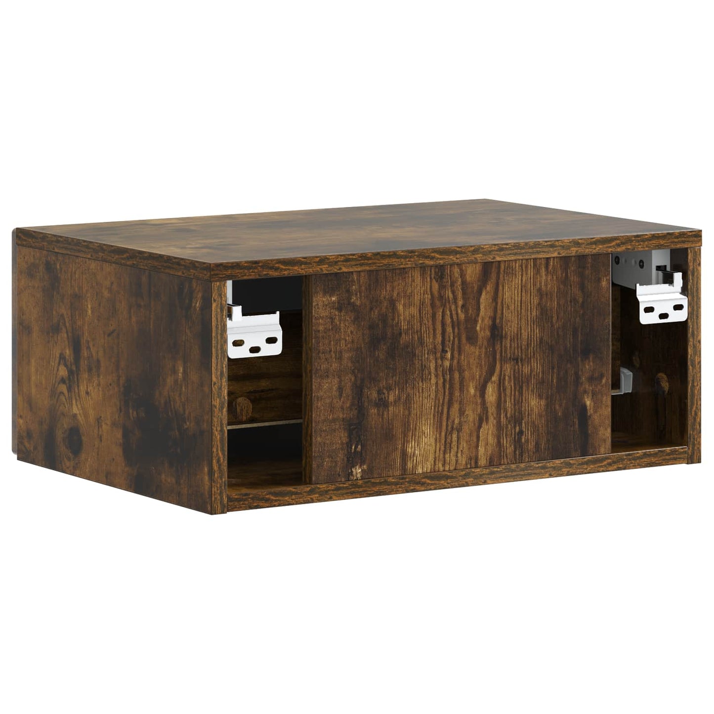 Vegghengt Nattbord med skuff 2 pcs Røkt Eik 49 x 34,5 x 20 cm