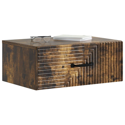 Vegghengt Nattbord med skuff 2 pcs Røkt Eik 49 x 34,5 x 20 cm