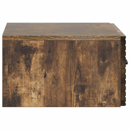 Vegghengt Nattbord med skuff 2 pcs Røkt Eik 49 x 34,5 x 20 cm