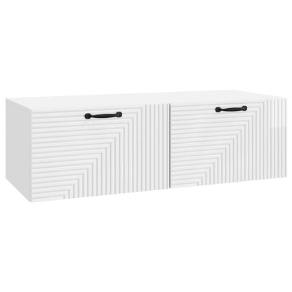 Vegghengt TV skap Høgglans hvit 98 x 41 x 30 cm Konstruert tre