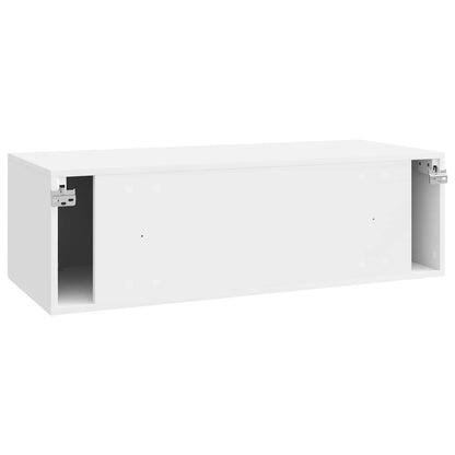 Vegghengt TV skap Høgglans hvit 98 x 41 x 30 cm Konstruert tre
