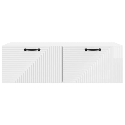 Vegghengt TV skap Høgglans hvit 98 x 41 x 30 cm Konstruert tre