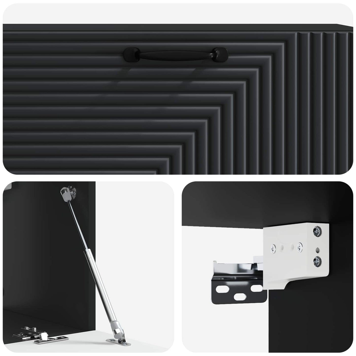 Vegghengt TV skap Svart 98 x 31 x 30 cm Konstruert tre