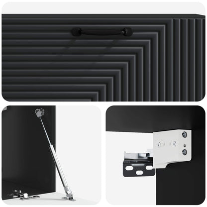 Vegghengt TV skap Svart 98 x 31 x 30 cm Konstruert tre