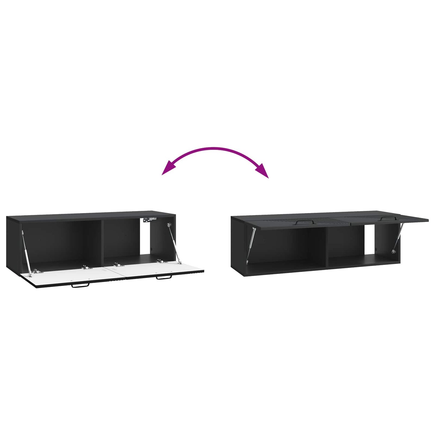 Vegghengt TV skap Svart 98 x 31 x 30 cm Konstruert tre