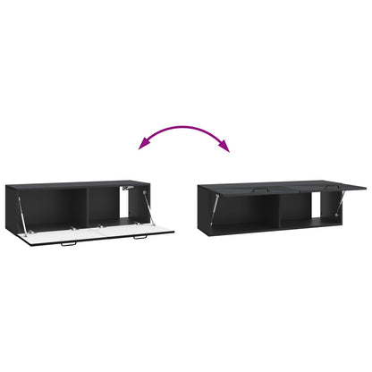 Vegghengt TV skap Svart 98 x 31 x 30 cm Konstruert tre