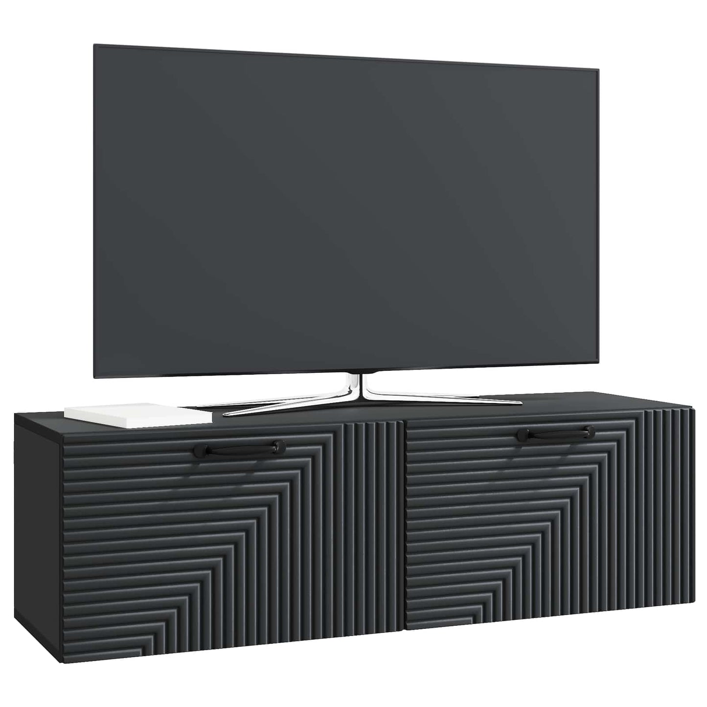Vegghengt TV skap Svart 98 x 31 x 30 cm Konstruert tre
