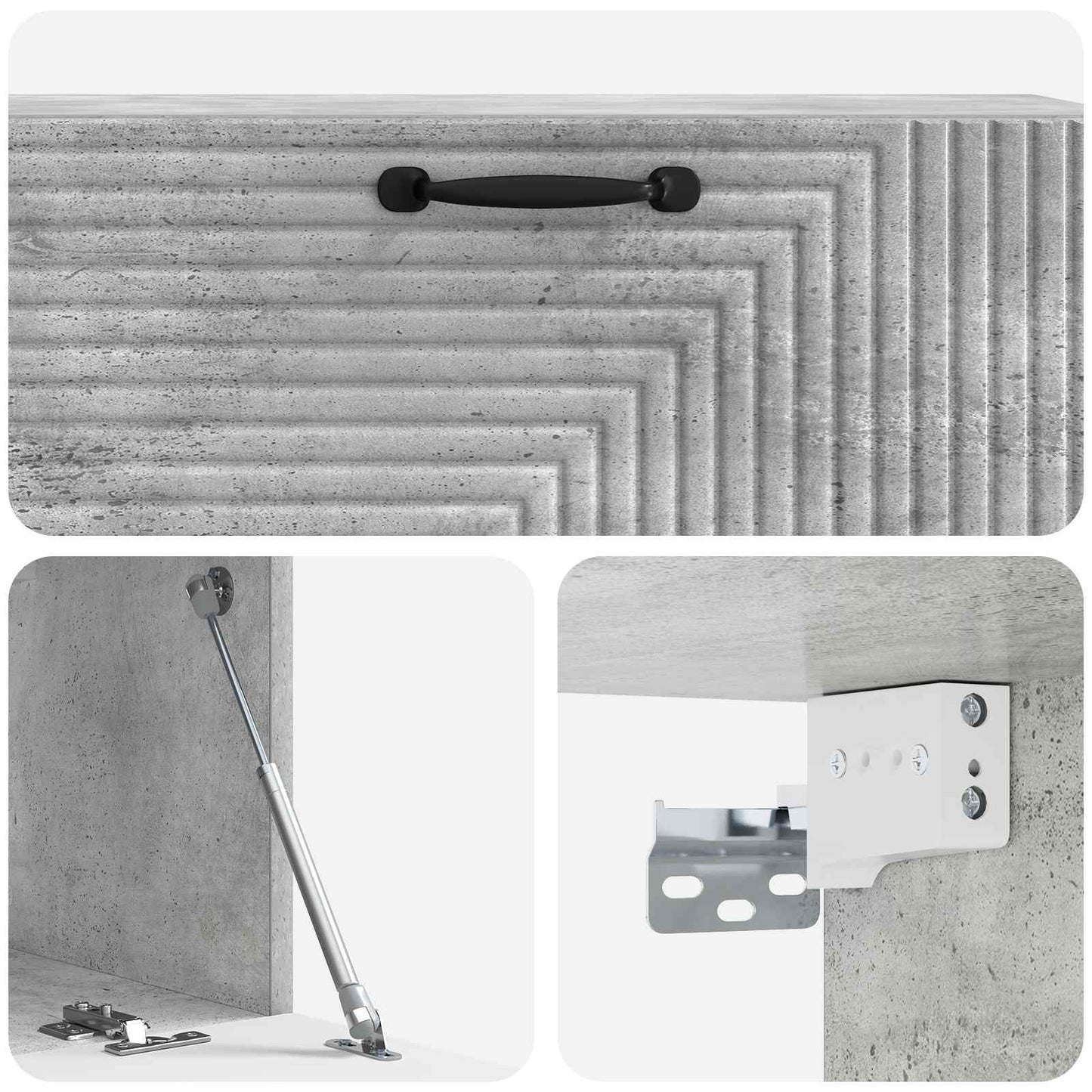 Vegghengt TV skap Betonggrå 98 x 31 x 30 cm Konstruert tre
