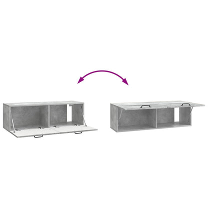 Vegghengt TV skap Betonggrå 98 x 31 x 30 cm Konstruert tre
