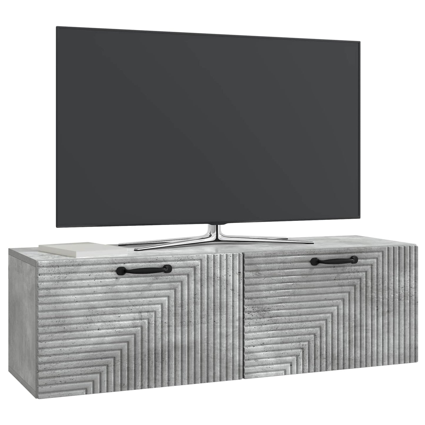 Vegghengt TV skap Betonggrå 98 x 31 x 30 cm Konstruert tre