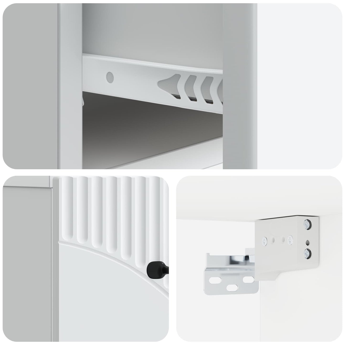 Vegghengt Nattbord 2 pcs Hvit 34,5 x 33 x 20 cm Konstruert tre