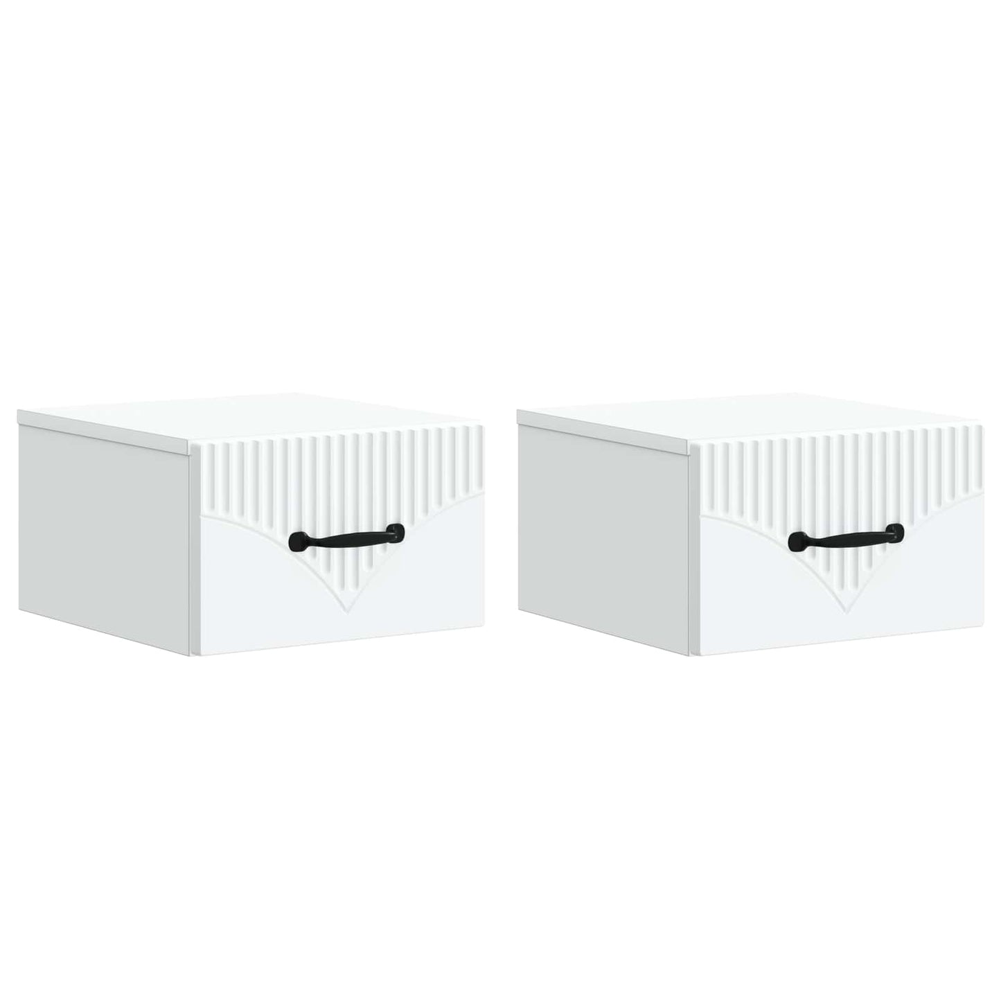 Vegghengt Nattbord 2 pcs Hvit 34,5 x 33 x 20 cm Konstruert tre