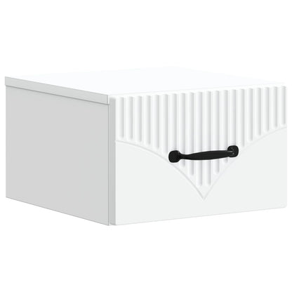 Vegghengt Nattbord 2 pcs Hvit 34,5 x 33 x 20 cm Konstruert tre