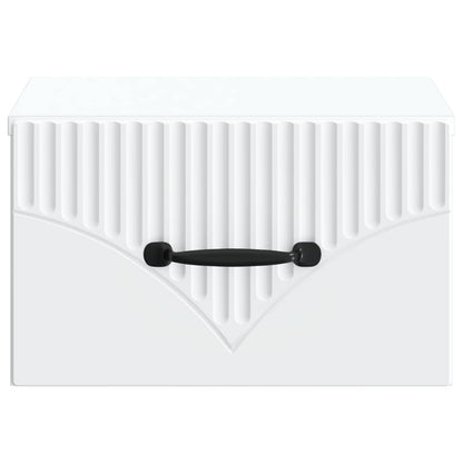 Vegghengt Nattbord 2 pcs Hvit 34,5 x 33 x 20 cm Konstruert tre