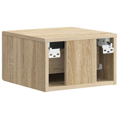 Vegghengt Nattbord med skuff 2 pcs Sonoma eik 34,5 x 33 x 20 cm