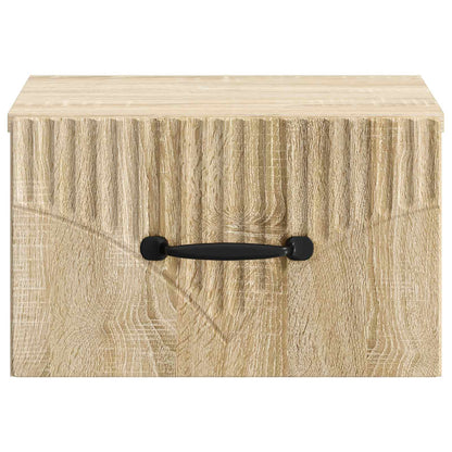 Vegghengt Nattbord med skuff 2 pcs Sonoma eik 34,5 x 33 x 20 cm