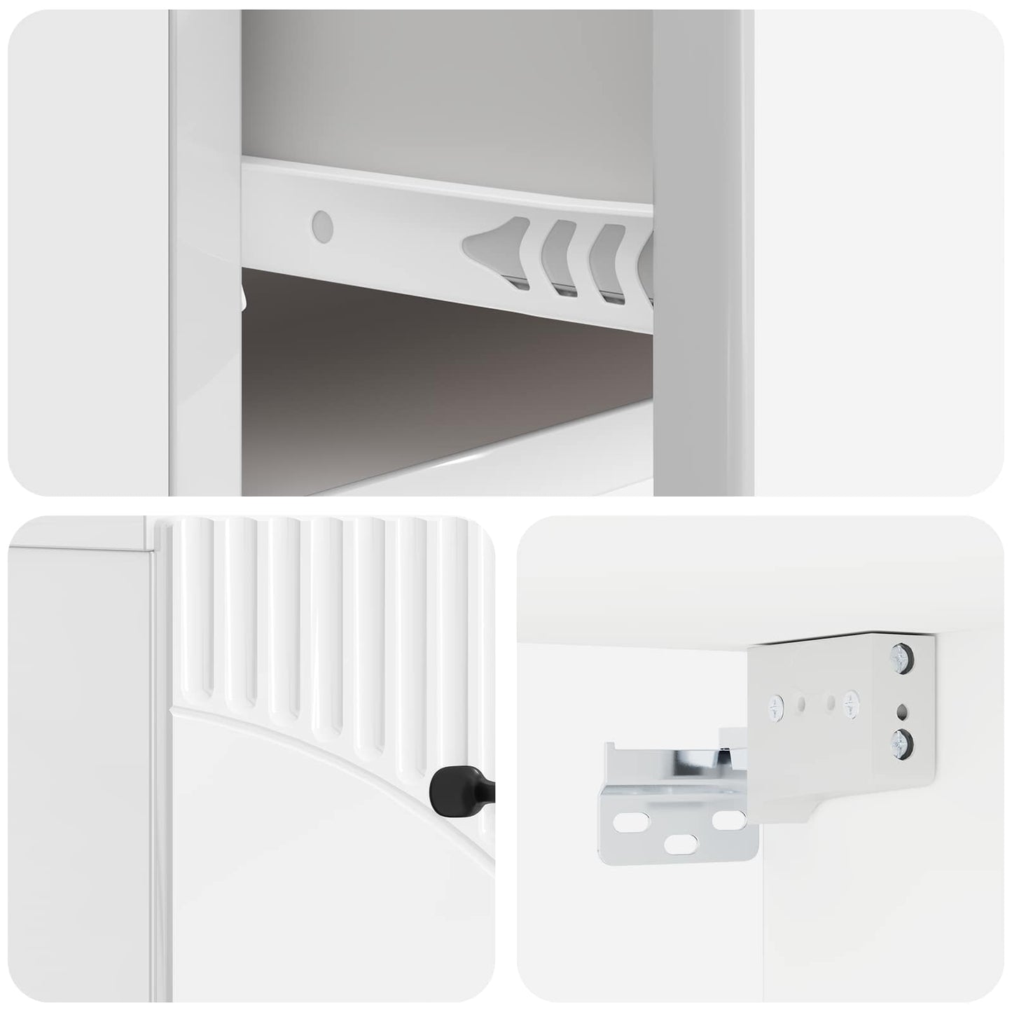 Vegghengt Nattbord 2 pcs Høgglans hvit 34,5 x 33 x 20 cm