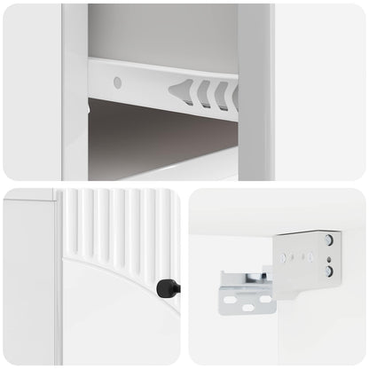 Vegghengt Nattbord 2 pcs Høgglans hvit 34,5 x 33 x 20 cm