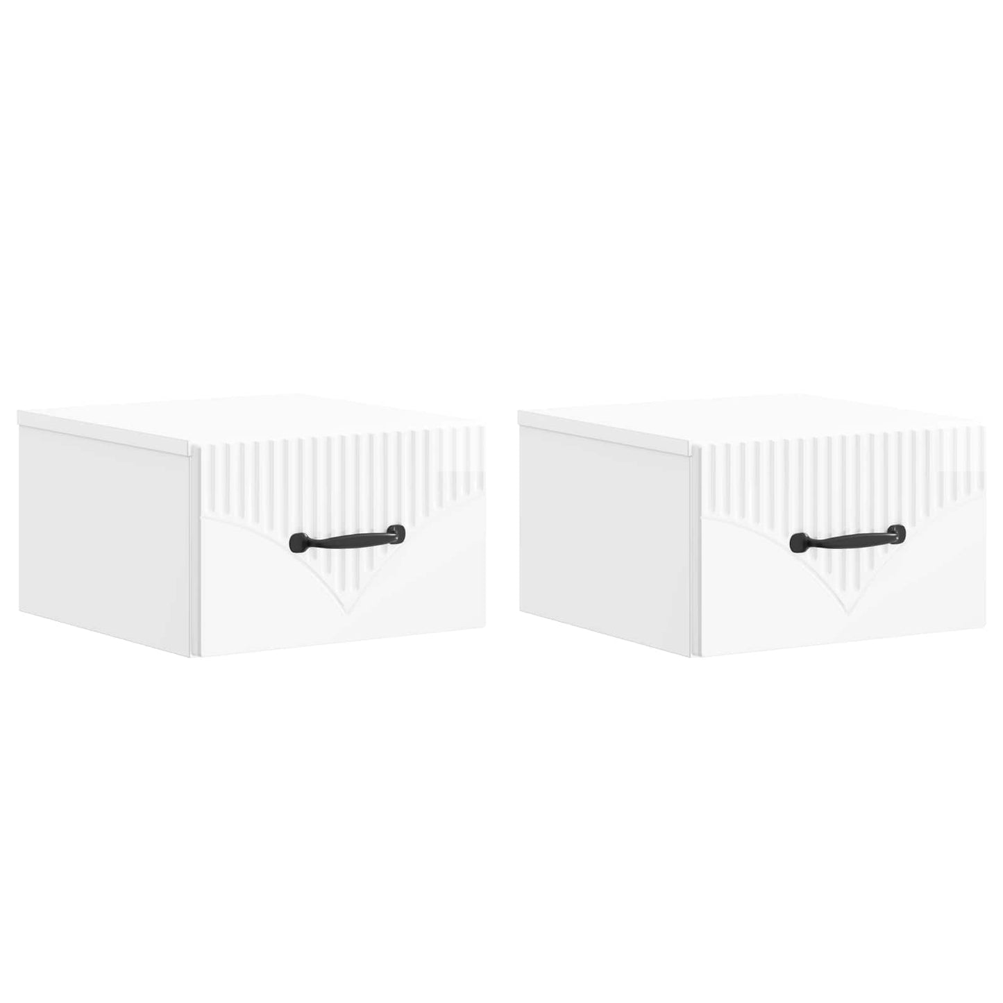 Vegghengt Nattbord 2 pcs Høgglans hvit 34,5 x 33 x 20 cm