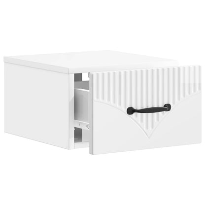 Vegghengt Nattbord 2 pcs Høgglans hvit 34,5 x 33 x 20 cm