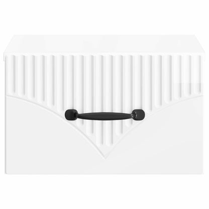 Vegghengt Nattbord 2 pcs Høgglans hvit 34,5 x 33 x 20 cm